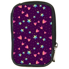 Colorful Stars Hearts Seamless Vector Pattern Compact Camera Leather Case by Apen