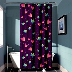 Colorful Stars Hearts Seamless Vector Pattern Shower Curtain 36  X 72  (stall)  by Apen