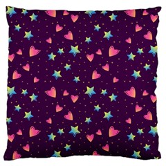 Colorful Stars Hearts Seamless Vector Pattern Standard Premium Plush Fleece Cushion Case (two Sides)