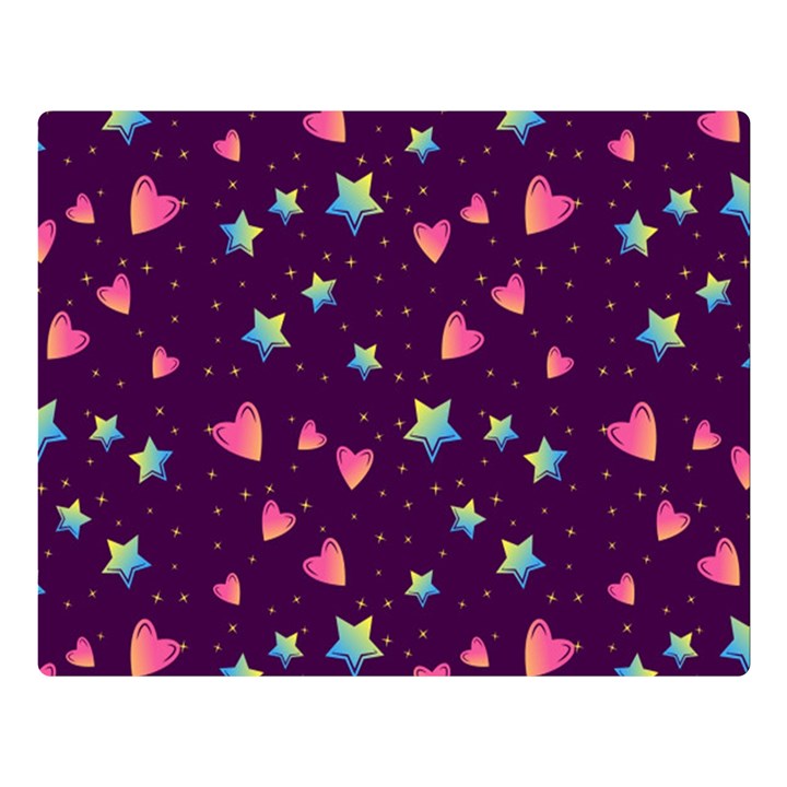 Colorful Stars Hearts Seamless Vector Pattern Two Sides Premium Plush Fleece Blanket (Large)