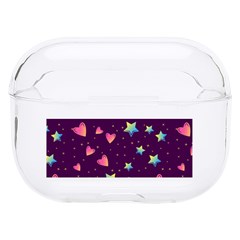 Colorful Stars Hearts Seamless Vector Pattern Hard Pc Airpods Pro Case by Apen