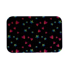 Colorful Stars Hearts Seamless Vector Pattern Open Lid Metal Box (silver)  