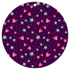 Colorful Stars Hearts Seamless Vector Pattern Uv Print Acrylic Ornament Round by Apen