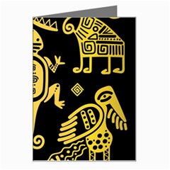 Mexican Culture Golden Tribal Icons Greeting Card by Apen