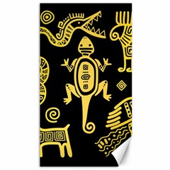 Mexican Culture Golden Tribal Icons Canvas 40  X 72  by Apen