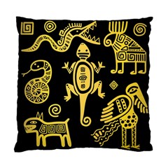 Mexican Culture Golden Tribal Icons Standard Cushion Case (two Sides) by Apen