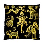 Mexican Culture Golden Tribal Icons Standard Cushion Case (Two Sides) Back