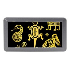 Mexican Culture Golden Tribal Icons Memory Card Reader (mini) by Apen