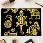 Mexican Culture Golden Tribal Icons Cosmetic Bag (XXL) Front