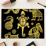 Mexican Culture Golden Tribal Icons Cosmetic Bag (XXL) Back