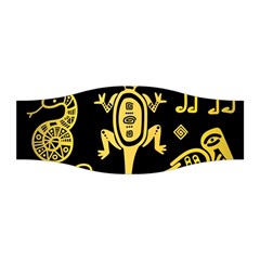 Mexican Culture Golden Tribal Icons Stretchable Headband by Apen