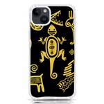 Mexican Culture Golden Tribal Icons iPhone 14 Plus TPU UV Print Case Front