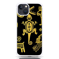 Mexican Culture Golden Tribal Icons Iphone 13 Tpu Uv Print Case by Apen