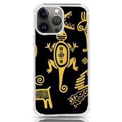 Mexican Culture Golden Tribal Icons Iphone 13 Pro Max Tpu Uv Print Case by Apen