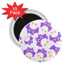 Purple Owl Pattern Background 2 25  Magnets (10 Pack)  by Apen