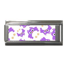 Purple Owl Pattern Background Superlink Italian Charm (9mm) by Apen