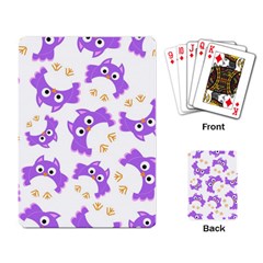 Purple Owl Pattern Background Playing Cards Single Design (rectangle) by Apen