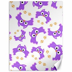 Purple Owl Pattern Background Canvas 12  X 16  by Apen