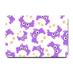 Purple Owl Pattern Background Small Doormat by Apen