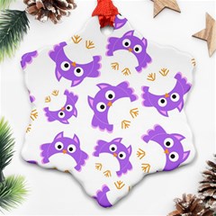 Purple Owl Pattern Background Ornament (snowflake) by Apen