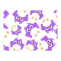 Purple Owl Pattern Background Two Sides Premium Plush Fleece Blanket (mini) by Apen