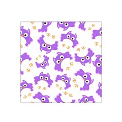 Purple Owl Pattern Background Satin Bandana Scarf 22  X 22  by Apen