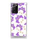 Purple Owl Pattern Background Samsung Galaxy Note 20 Ultra TPU UV Case Front