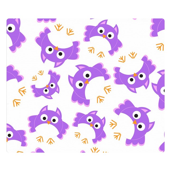 Purple Owl Pattern Background Premium Plush Fleece Blanket (Small)