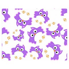 Purple Owl Pattern Background Premium Plush Fleece Blanket (medium) by Apen