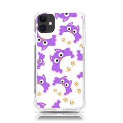 Purple Owl Pattern Background Iphone 11 Tpu Uv Print Case by Apen