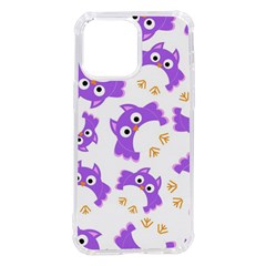 Purple Owl Pattern Background Iphone 14 Pro Max Tpu Uv Print Case by Apen