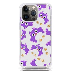 Purple Owl Pattern Background Iphone 13 Pro Tpu Uv Print Case by Apen