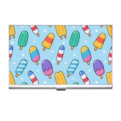 Cute Kawaii Ice Cream Seamless Pattern Business Card Holder by Apen