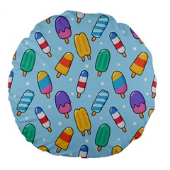 Cute Kawaii Ice Cream Seamless Pattern Large 18  Premium Flano Round Cushions by Apen