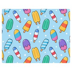 Cute Kawaii Ice Cream Seamless Pattern Two Sides Premium Plush Fleece Blanket (medium) by Apen