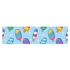 Cute Kawaii Ice Cream Seamless Pattern Oblong Satin Scarf (16  X 60 ) by Apen