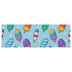 Cute Kawaii Ice Cream Seamless Pattern Banner And Sign 12  X 4 