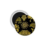 Maya Style Gold Linear Totem Icons 1.75  Magnets Front