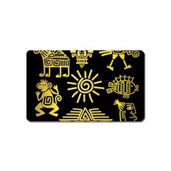 Maya Style Gold Linear Totem Icons Magnet (name Card) by Apen