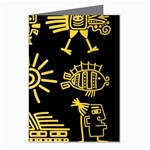 Maya Style Gold Linear Totem Icons Greeting Cards (Pkg of 8) Left