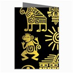 Maya Style Gold Linear Totem Icons Greeting Cards (Pkg of 8) Right