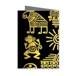 Maya Style Gold Linear Totem Icons Mini Greeting Card Right