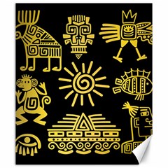 Maya Style Gold Linear Totem Icons Canvas 20  X 24  by Apen