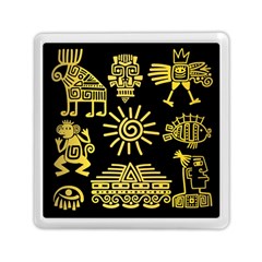 Maya Style Gold Linear Totem Icons Memory Card Reader (square) by Apen