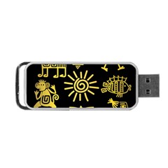 Maya Style Gold Linear Totem Icons Portable Usb Flash (one Side) by Apen