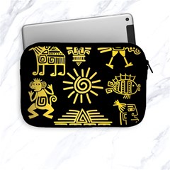 Maya Style Gold Linear Totem Icons Apple Ipad Mini Zipper Cases by Apen