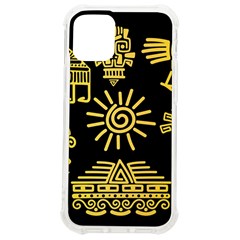 Maya Style Gold Linear Totem Icons Iphone 12 Mini Tpu Uv Print Case	 by Apen