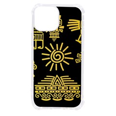 Maya Style Gold Linear Totem Icons Iphone 13 Mini Tpu Uv Print Case by Apen