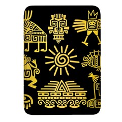 Maya Style Gold Linear Totem Icons Rectangular Glass Fridge Magnet (4 Pack) by Apen