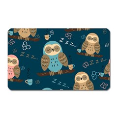 Seamless Pattern Owls Dreaming Magnet (rectangular) by Apen